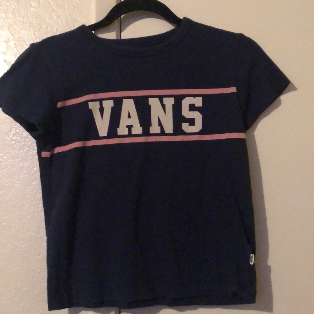 Blue and pink vans shirt slightly cropped